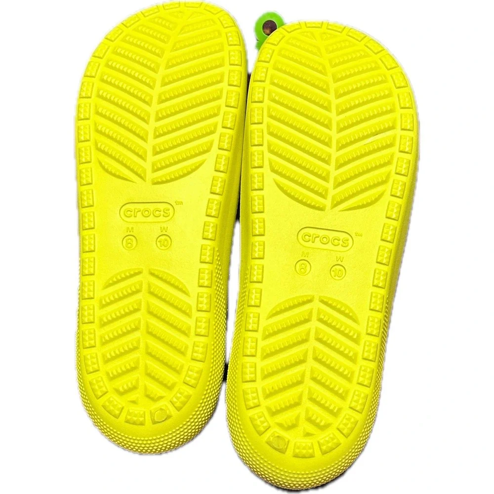 Crocs Classic Slide v2 Women 10 Neon Yellow NEW 209401-76M Lightweight Comfort